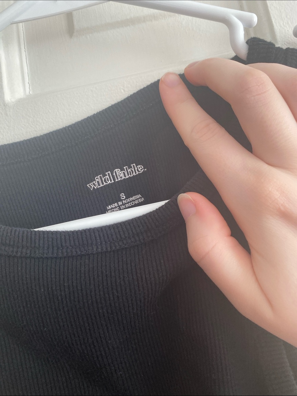 wild fable Black Ribbed Tank Crop Top - Picture 2 of 3